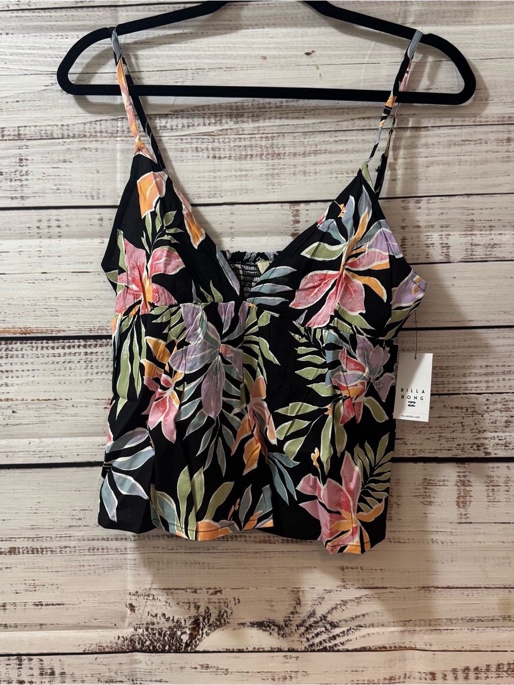 Billabong Black Floral Spaghetti-Strap Cami